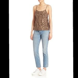 {HELMUT•LANG} Leopard Back Wrap Over Tank Top